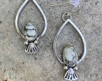 Howlite Silver Earrings *DISCOUNTED* [see description]