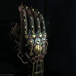 Steam punk Sculptuur, Steampunk Art, Mechanische Hand Sculptuur, Industriële Kunst, Prothetische Hand Prop, Medisch Apparaat, Wetenschapper, Houten hand