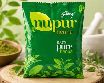 Godrej Nupur Henna Powder | 100% Pure Herbal Mehndi for Hair | Natural Hair Color | Organic Henna Powder | Chemical Free Hair Care