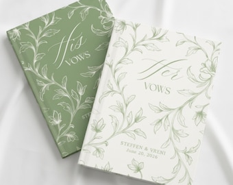 Libros de votos personalizados para él y para ella / Diario de votos estilo cabaña / Recuerdo personalizado para pareja / Ideas para regalos de boda