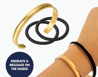 Portacoleteros / Brazalete de recuerdo personalizado / Joyas grabables / Regalos para parejas / Texto en la joyería