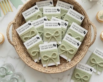 Juego de adivinar la barriga / Tarjetas de juego para baby shower con cuerda / Juego de adivinar la barriga para baby shower / Actividad para baby shower / Recuerdos para baby shower