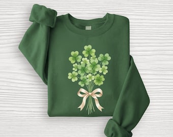 Sudadera con lazo de trébol para el Día de San Patricio, atuendo familiar de la suerte