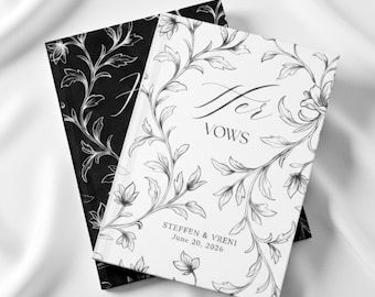 Libros de votos matrimoniales personalizados / Diario botánico de tapa dura