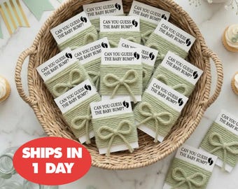 Juego de adivinar la barriga / Tarjetas de juego para baby shower con cuerda / Juego de adivinar la barriga para baby shower / Actividad para baby shower / Recuerdos para baby shower