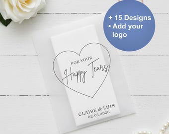 Paquetes de pañuelos de boda personalizados, regalos de boda personalizados, regalos de boda para tu boda