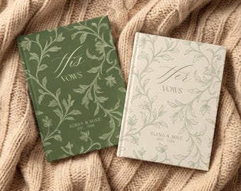 Libros de votos personalizables para él y para ella para bodas / Diario de votos único / Recuerdo personalizado para pareja