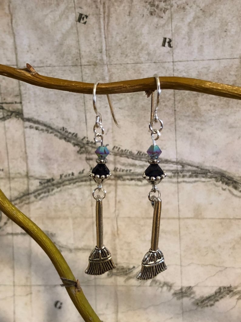Sterling Silver Witches Broom Besom Clip Charm Jewelry
