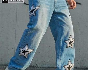 Jeans hip hop / Pantaloni larghi e oversize / Abbigliamento quotidiano / Stile streetwear casual