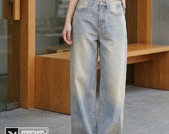 Jeans a gamba larga / Pantaloni in denim casual e comodi / Per tutti i giorni / Stile streetwear retrò