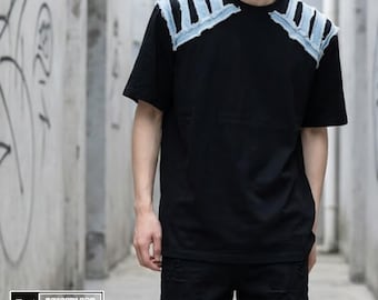 T-shirt con dettaglio sulla spalla / Top casual a maniche corte / Abbigliamento estivo / Stile urbano quotidiano