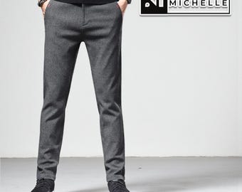 Pantaloni slim fit elasticizzati / Pantaloni casual moderni / Streetwear urbano minimalista