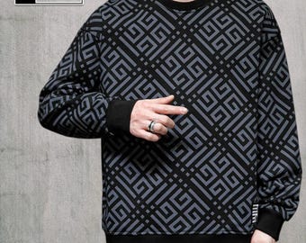 Maglione ampio stampato / Maglia a maniche lunghe / Camicia casual streetwear / Moda autunnale