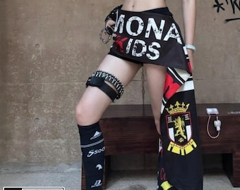 Cintura stampata / Cintura a strati / Abbigliamento quotidiano / Stile streetwear Y2K
