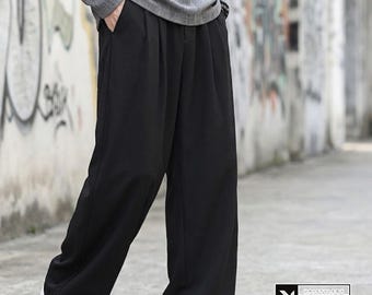 Pantaloni larghi a pieghe / Pantaloni a gamba dritta e comoda / Per tutti i giorni / Stile casual minimalista