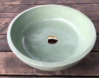 UB5 Mint Concrete Round Sink, Washbasin