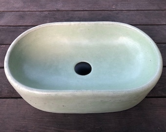 UB7 Mint Concrete Oval Sink, Washbasin