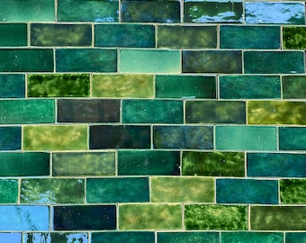 Piastrelle in ceramica CEG Bottle Green Brick, mix verde - 115 pezzi - 1 m2 = 10,76 piedi quadrati