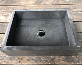 UB1 Small Graphite Concrete Rectangular Sink, Washbasin
