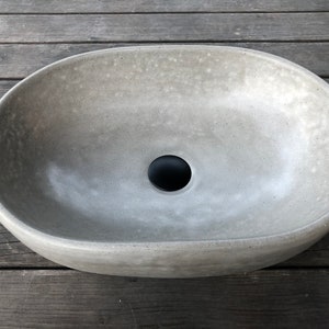 UB20 Medium Dark Gray Concrete Oval Sink, Washbasin