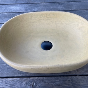 UB20 Medium Yellow Concrete Oval Sink, Washbasin