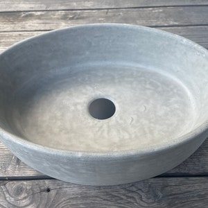 UB12 Dark Gray Concrete Oval Straight Washbasin