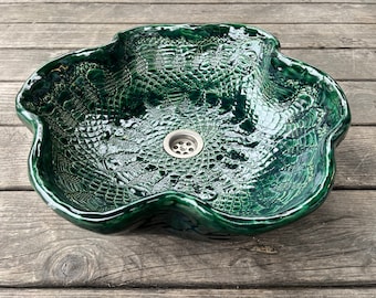 UM70 Big green sink, overtop washbasin, unusual washstand