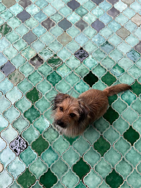 KMA Moroccan Tiles, Mix Green Marrakesh, Oriental, Ceramic