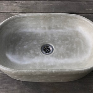 UB7 Dark Gray Concrete Oval Sink, Washbasin