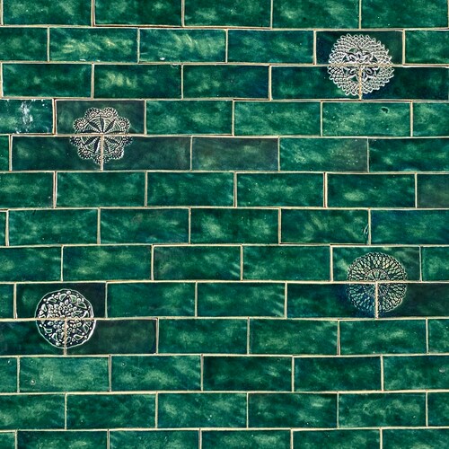 CEG Bottle green brick shops ceramic tiles - 57pcs - 0,5m2 = 5,38 sq.ft