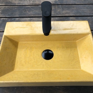 UB10 Yellow Concrete Rectangular Sink, Washbasin