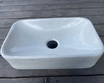 UB18 White Concrete Rectangular Sink Washbasin