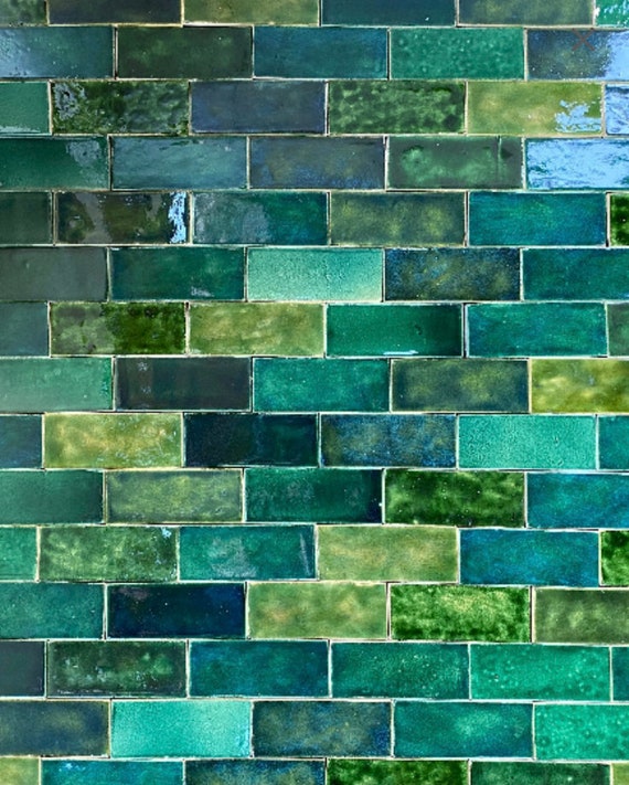 Smart Tiles Metro Fiona Green Subway Peel and Stick Tile Backsplash SM1183  