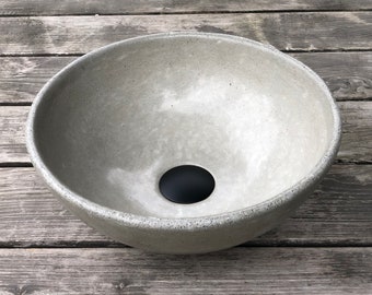 UB15 Small Dark Gray Concrete Round Sink, Washbasin