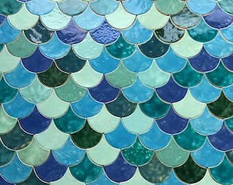 RL Fish scales tiles, sea mix - 175pcs - 1m2  = 10,76 sq.ft