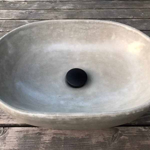 UB20 Medium Gray Concrete Oval Sink, Washbasin