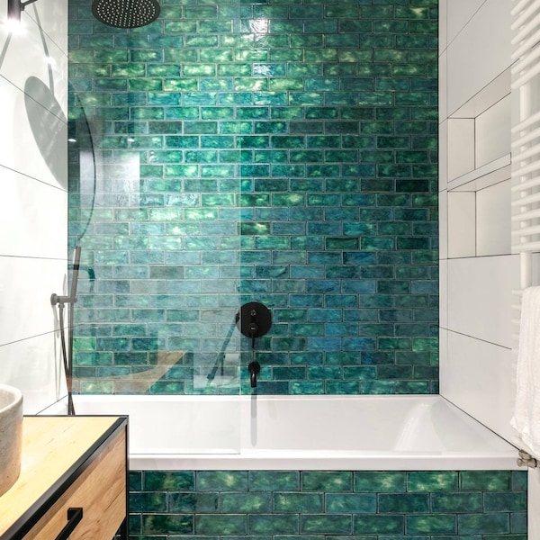CEG Bottle green brick ceramic tiles - 57pcs - 0,5m2 = 5,38 sq.ft