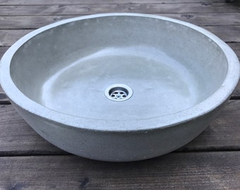 UB5 Dark Grey Concrete Round Sink, Washbasin