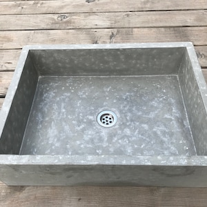 UB2 Large Dark Gray Concrete Rectangular Sink, Washbasin