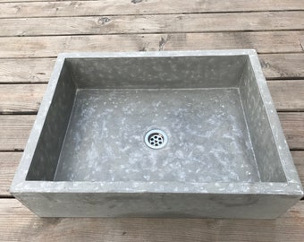 UB2 Large Dark Gray Concrete Rectangular Sink, Washbasin