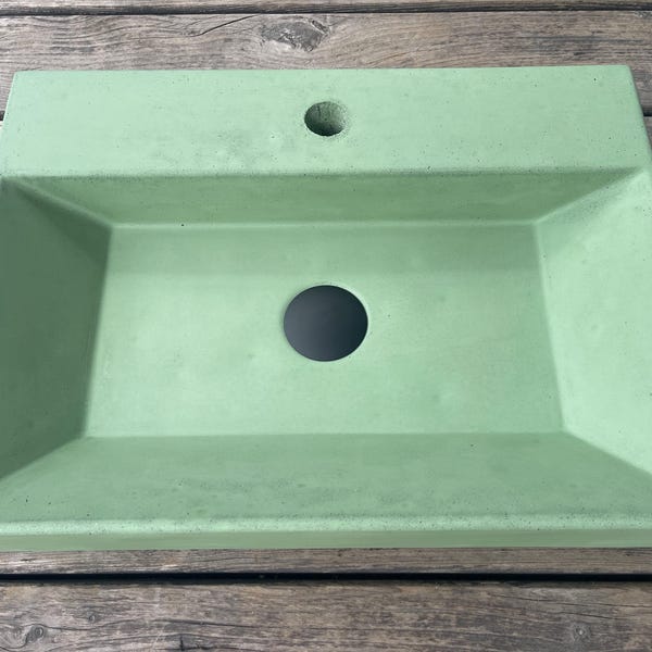 UB10 Lavabo Rectangulaire, Vert, Béton