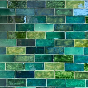 CEG Bottle green brick ceramic tiles, green mix 115pcs 1m2 10,76 sq.ft image 2