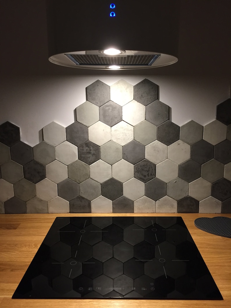 KB2 Piastrelle esagonali in calcestruzzo grigio mix - 115 pezzi - 1m1 ...