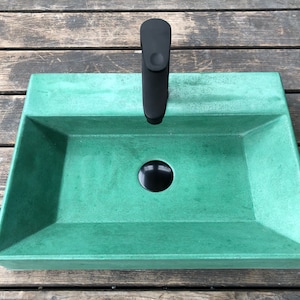 UB10 Green Concrete Rectangular Sink, Washbasin