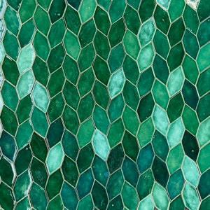 LEAFS - green  ceramic tiles - 140pcs - 1m2 = 10,76 sq.ft