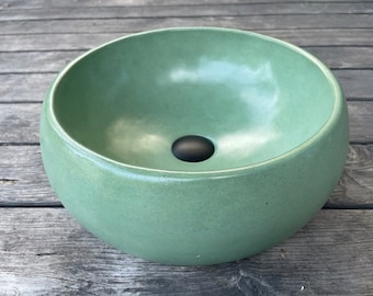 UB8 Bottle Green Concrete Round Barrel Sink, Washbasin