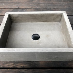 UB1 Small Dark Gray Concrete Rectangular Sink, Washbasin