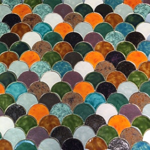 RL Fish scales tiles, autumn colors - 175pcs - 1m2 = 10,76 sq.ft