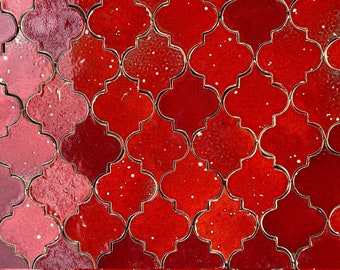 CAS Moroccan tiles, Casablanca, Oriental, red ceramic tiles unique and handmade - 120pcs - 1m2 = 10,76 sq.ft