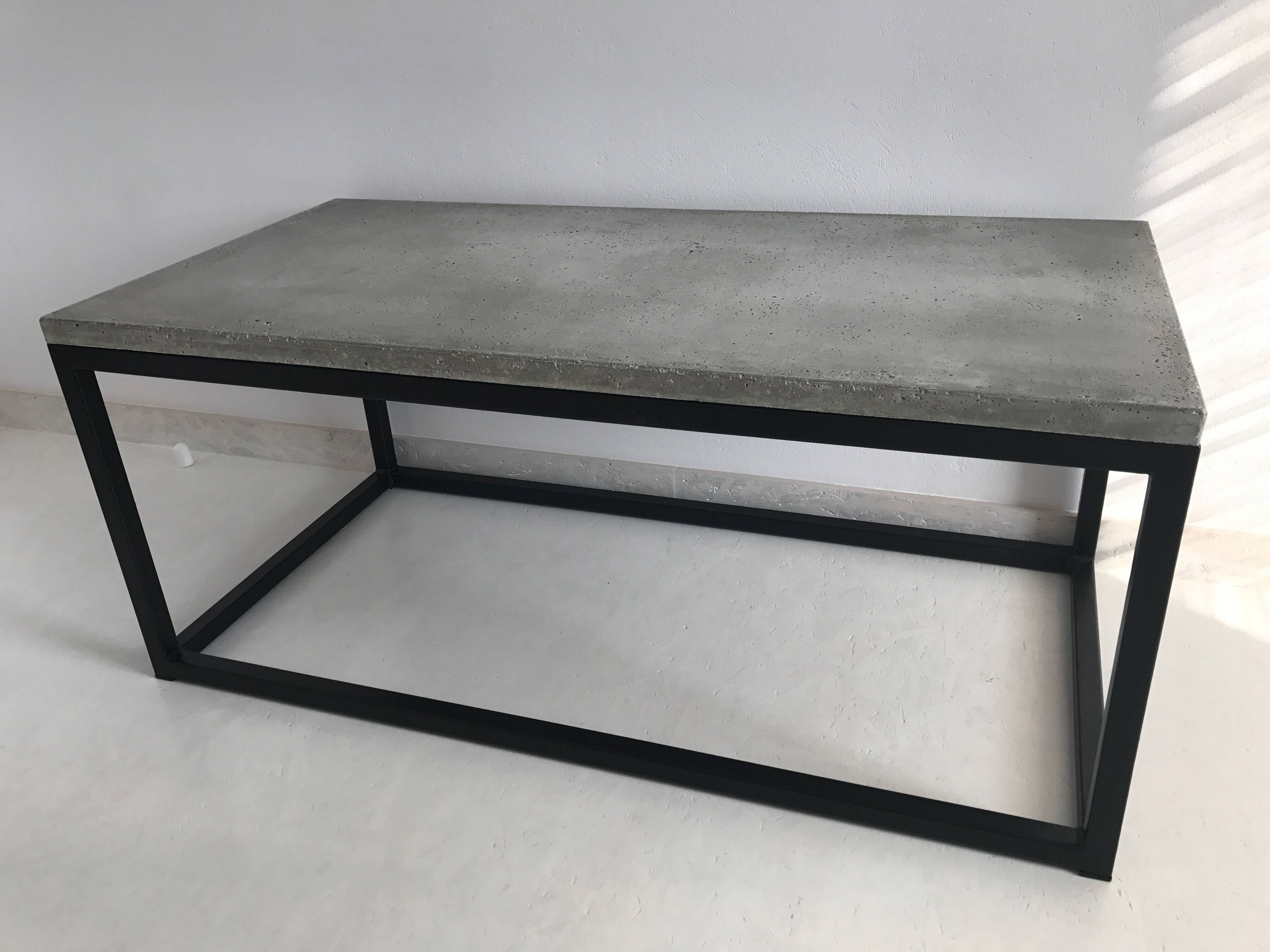 A Gray Concrete Coffee Table Loft Table Etsy UK